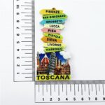 toscana italy fridge magnet – colorful direction sign of tuscany cities – regional travel gift