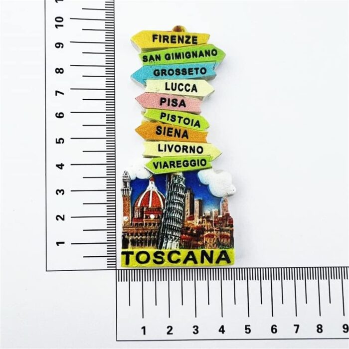 toscana italy fridge magnet – colorful direction sign of tuscany cities – regional travel gift