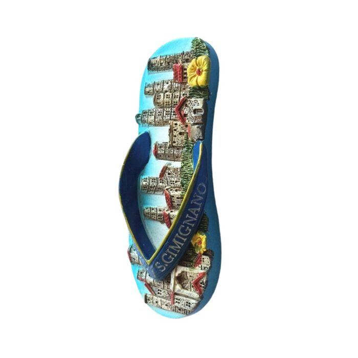 san gimignano italy fridge magnet – flip flop style tower city souvenir for beachy travel vibes & decor