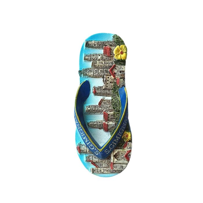 san gimignano italy fridge magnet – flip flop style tower city souvenir for beachy travel vibes & decor