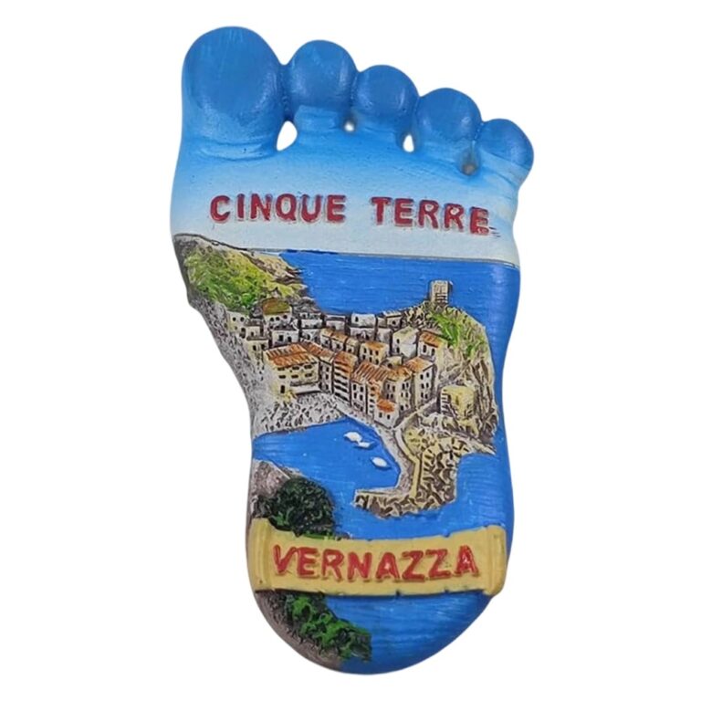 cinque terre vernazza italy footprint fridge magnet – unique seaside souvenir & fun travel decor