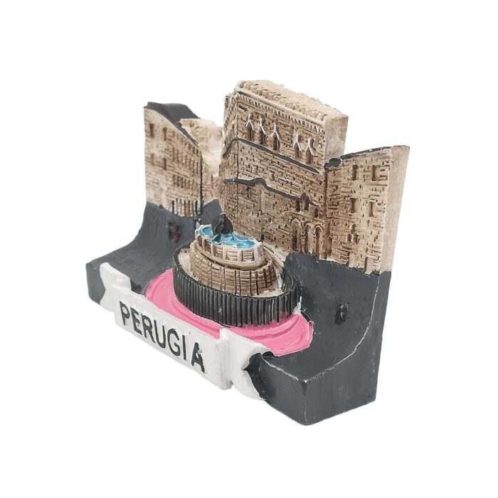perugia italy fridge magnet – medieval town square scene travel souvenir & vintage wall accent