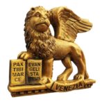 venice italy fridge magnet – golden lion of saint mark sculpture style travel collectible