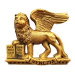 venice italy fridge magnet – golden lion of saint mark sculpture style travel collectible