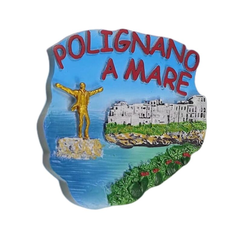 polignano a mare italy fridge magnet – cliffside coastline travel memento & colorful whiteboard decor
