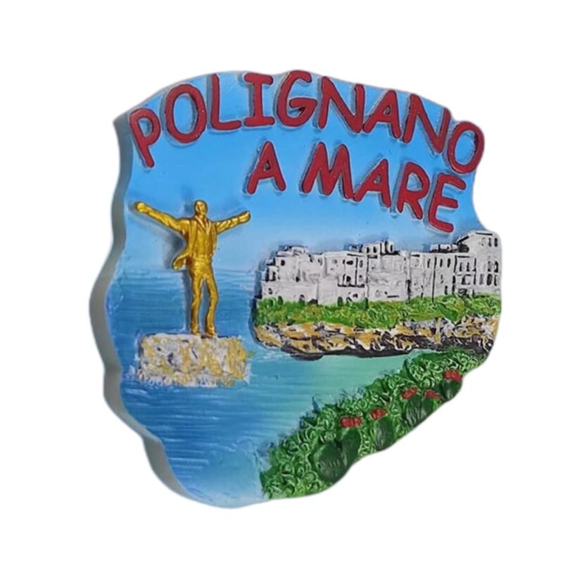 polignano a mare italy fridge magnet – cliffside coastline travel memento & colorful whiteboard decor