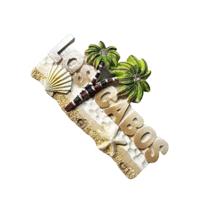 ​​fridge magnets mexico los cabos beach theme with palm trees & seashells, coastal travel souvenir & holiday home decor​