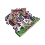 swiss farmhouse fridge magnet – switzerland traditional barn with cow & clock decor for kitchen or board