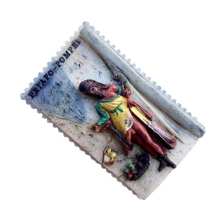 pompeii italy fridge magnet – priapo wall fresco souvenir from ancient ruins – historic art decor