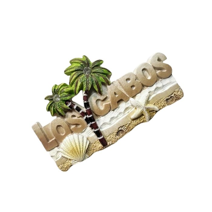 ​​fridge magnets mexico los cabos beach theme with palm trees & seashells, coastal travel souvenir & holiday home decor​