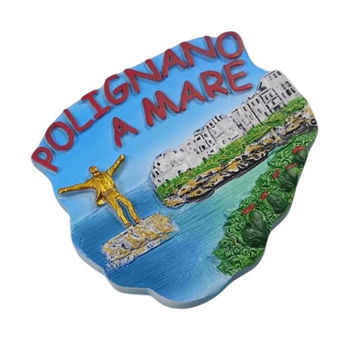 polignano a mare italy fridge magnet – cliffside coastline travel memento & colorful whiteboard decor