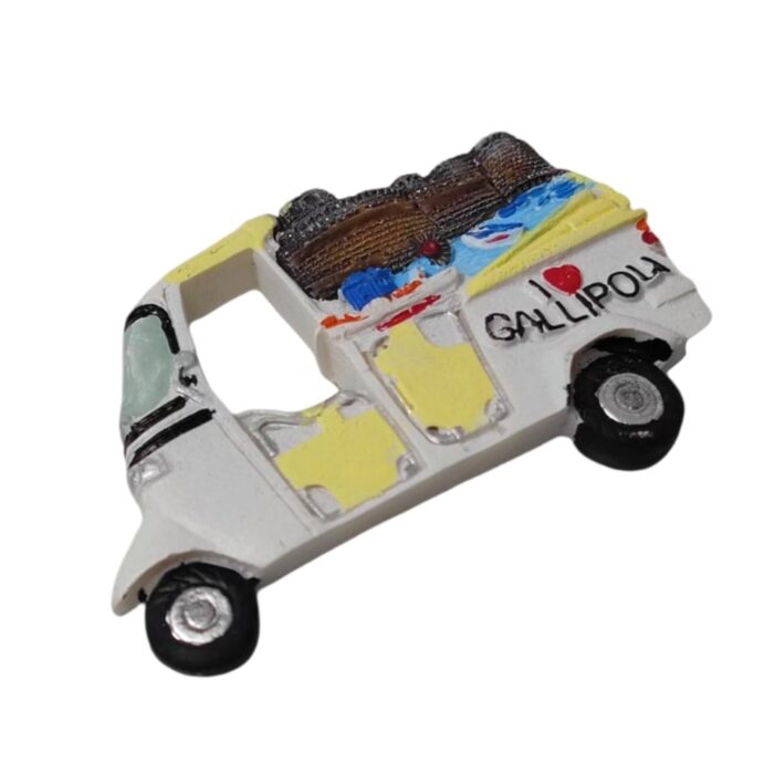 gallipoli italy tuk tuk fridge magnet — cute 3d italy souvenir & kitchen whiteboard decor