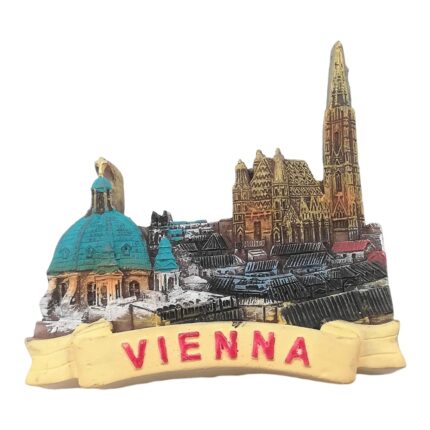 vienna austria fridge magnet – st. stephen's cathedral & dome view, travel souvenir & fridge art gift