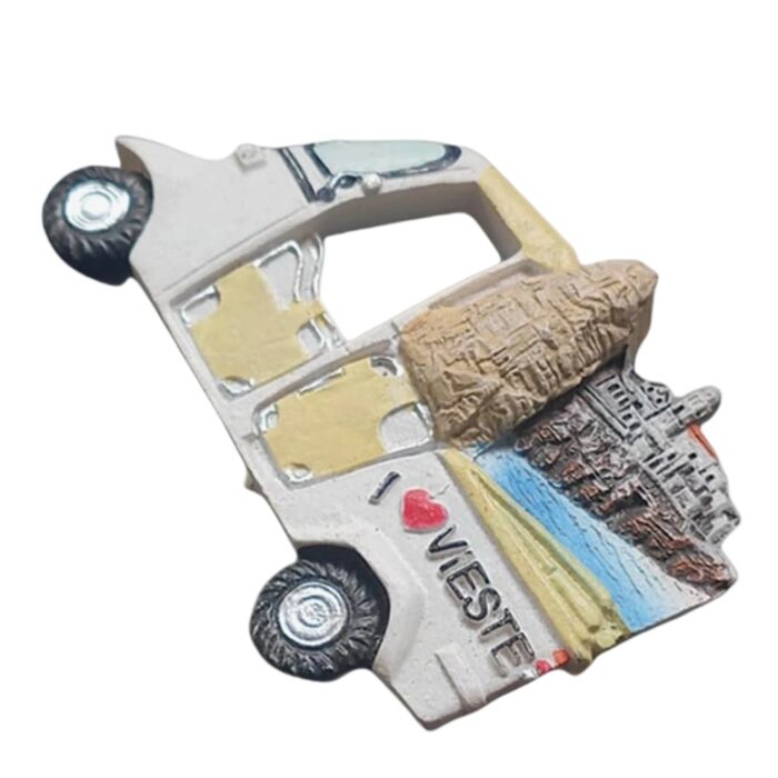 vieste italy tuk tuk fridge magnet – apulia coast travel souvenir & italian mini vehicle decor