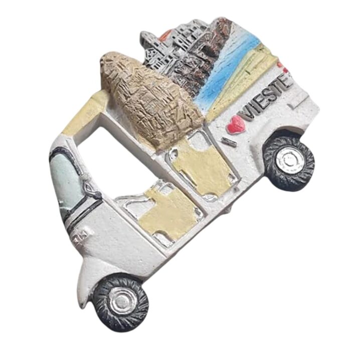 vieste italy tuk tuk fridge magnet – apulia coast travel souvenir & italian mini vehicle decor
