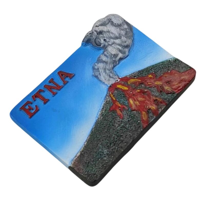 etna volcano italy fridge magnet – erupting landmark souvenir & dramatic travel collectible