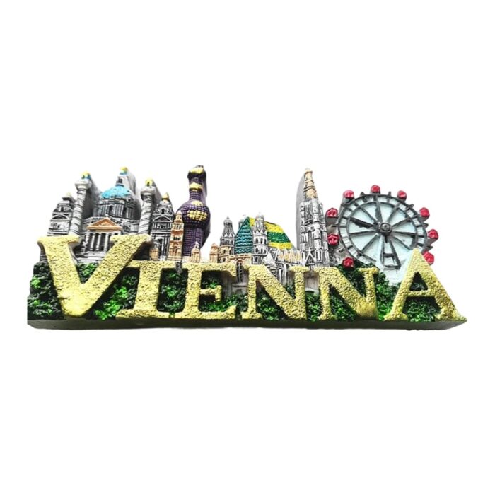 vienna austria fridge magnet – ferris wheel landmark & city view, iconic travel souvenir display
