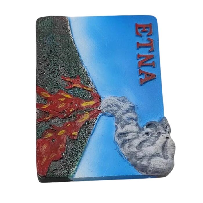 etna volcano italy fridge magnet – erupting landmark souvenir & dramatic travel collectible