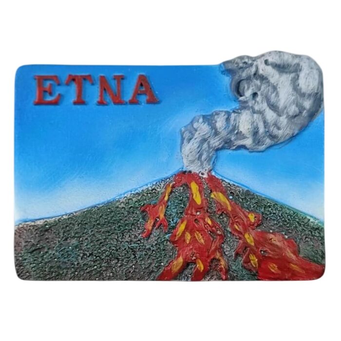 etna volcano italy fridge magnet – erupting landmark souvenir & dramatic travel collectible