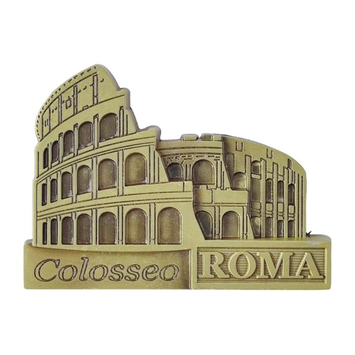 rome colosseum italy fridge magnet – bronze style mini sculpture for historical travel souvenir & fridge display