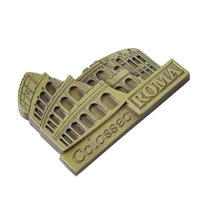 rome colosseum italy fridge magnet – bronze style mini sculpture for historical travel souvenir & fridge display