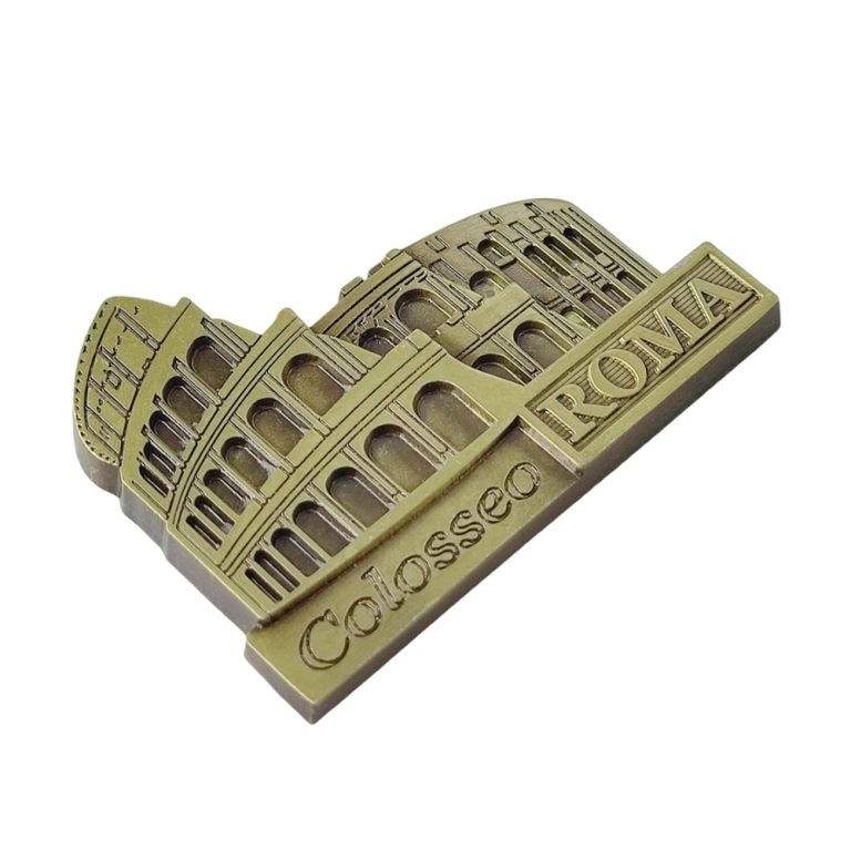 rome colosseum italy fridge magnet – bronze style mini sculpture for historical travel souvenir & fridge display