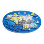 sicily italy map fridge magnet – sicilia island landmark souvenir & fridge collector's gift