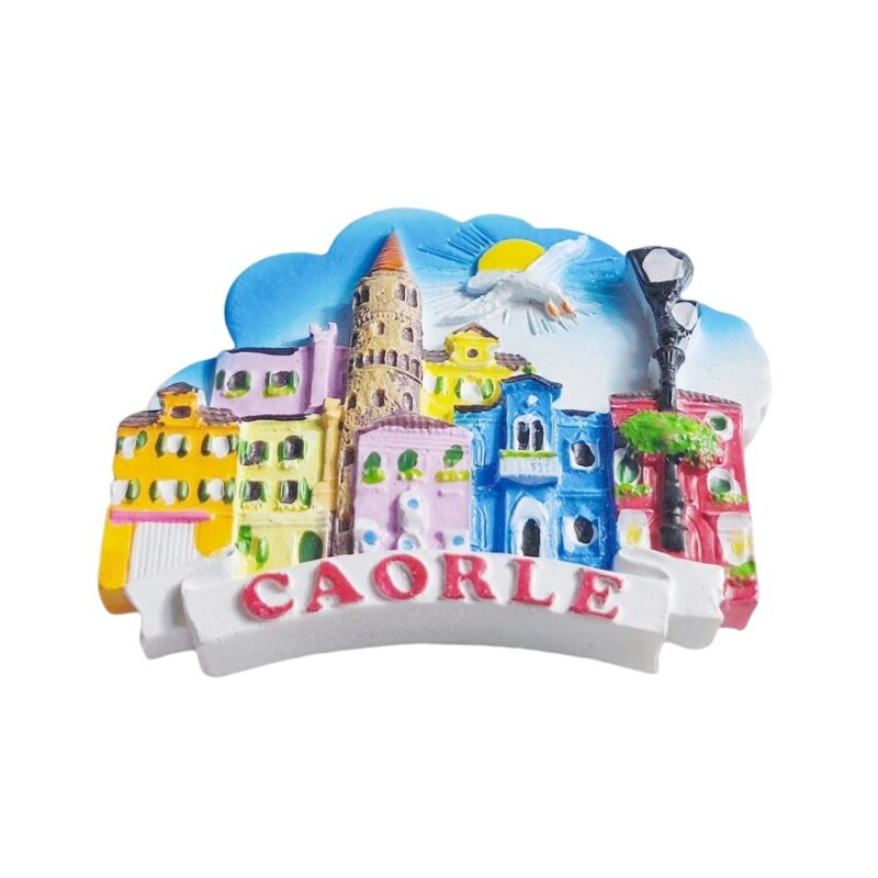 caorle italy fridge magnet – colorful coastal architecture travel memento & magnetic decor