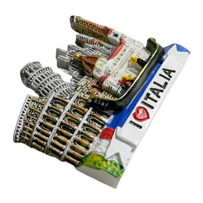 italy landmark fridge magnet – i ❤️ italia souvenir with leaning tower & rome highlights decor