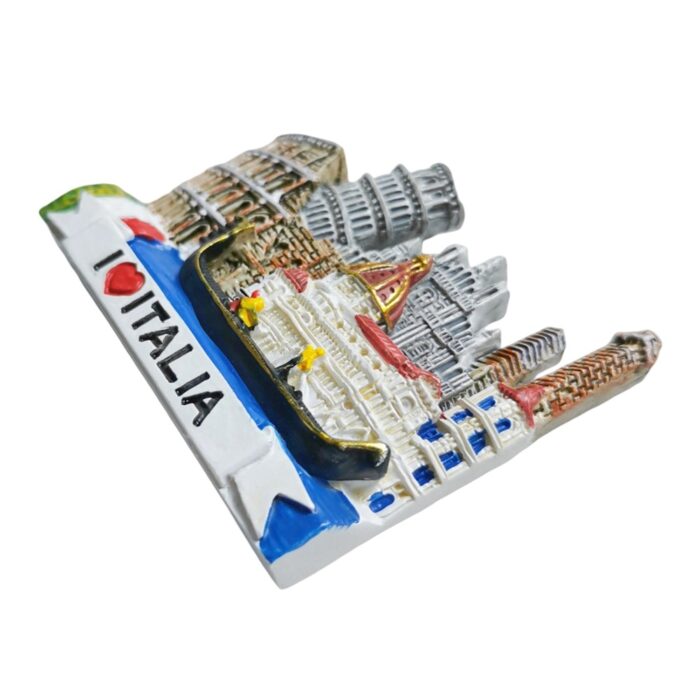 italy landmark fridge magnet – i ❤️ italia souvenir with leaning tower & rome highlights decor