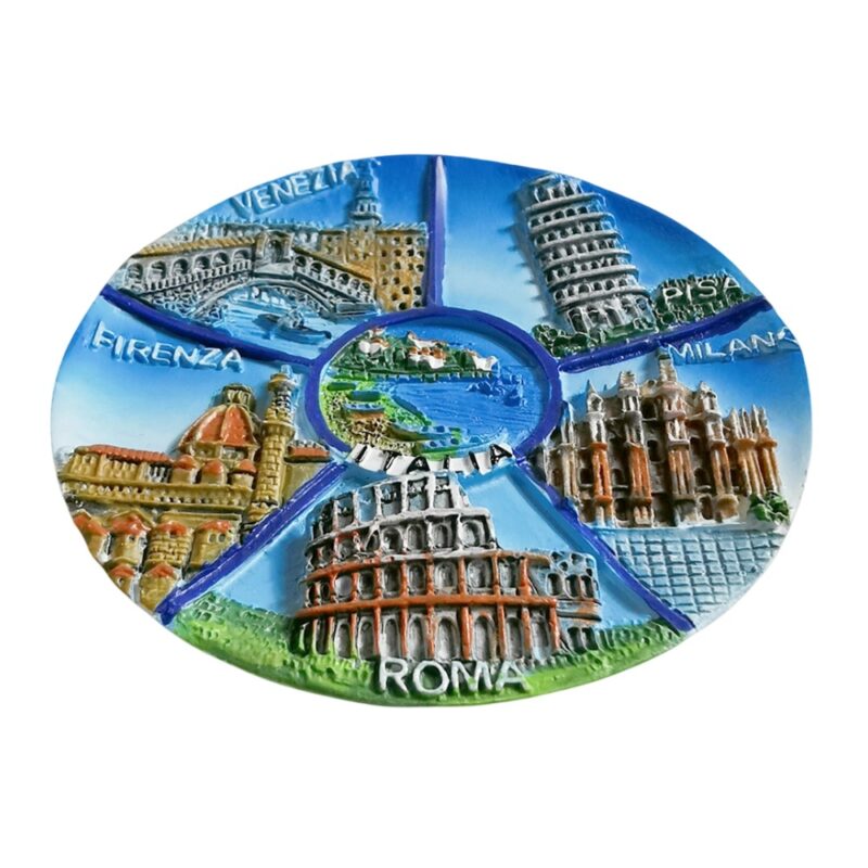 italy cities fridge magnet – landmarks of rome, venice, milan & more – collector’s souvenir decor