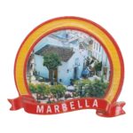 marbella spain fridge magnet vintage town view magnetic souvenir for travel journal & fridge wall