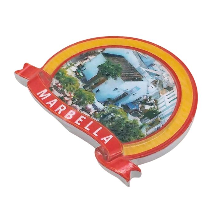 marbella spain fridge magnet vintage town view magnetic souvenir for travel journal & fridge wall