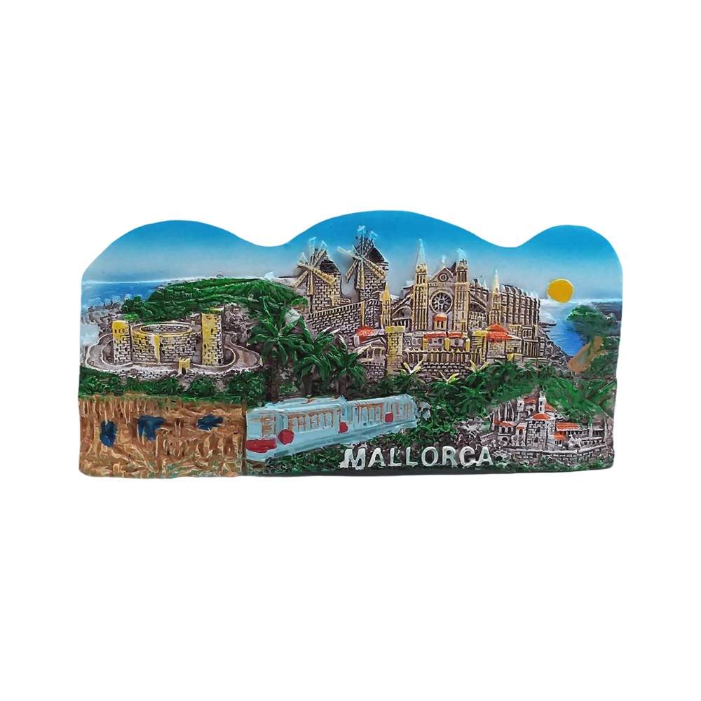 mallorca spain fridge magnet – scenic island landscape design, holiday travel collectible & whiteboard accent