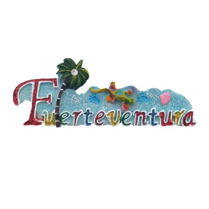 fuerteventura spain fridge magnet glitter palm beach island gift for summer travel & office display