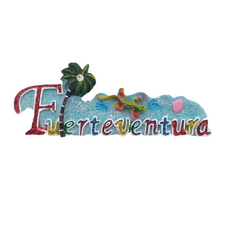 fuerteventura spain fridge magnet glitter palm beach island gift for summer travel & office display