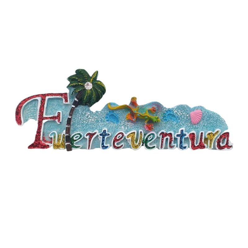 fuerteventura spain fridge magnet glitter palm beach island gift for summer travel & office display