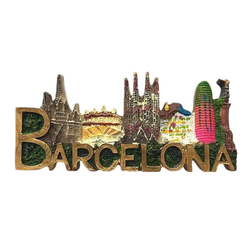 barcelona spain fridge magnet – colorful landmarks travel souvenir gift & office whiteboard decoration