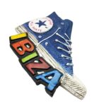 ibiza spain fridge magnet colorful sneaker design collector’s fridge magnet for party lovers & decor