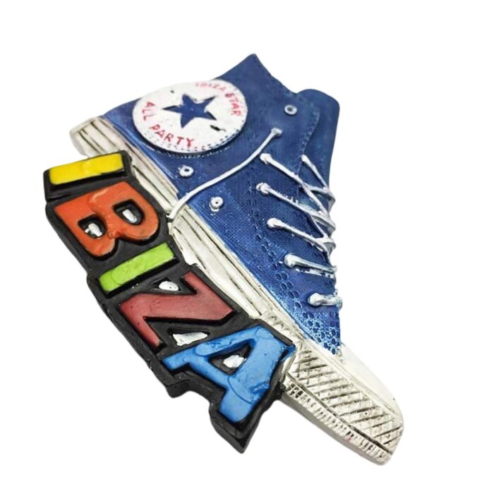 ibiza spain fridge magnet colorful sneaker design collector’s fridge magnet for party lovers & decor