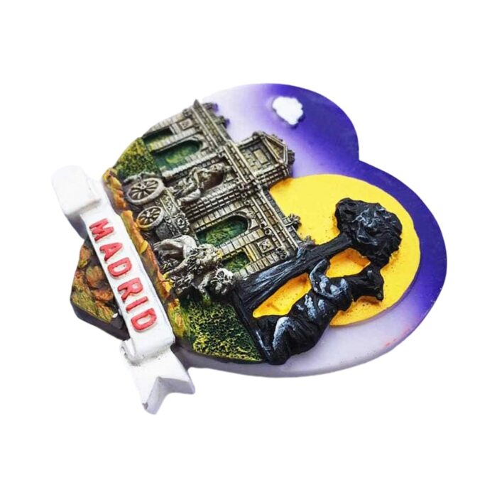 madrid heart shape spain fridge magnet bear and cibeles landmark romantic gift & travel decor
