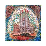 barcelona mosaic spain fridge magnet sagrada familia souvenir in gaudi style for fridge art