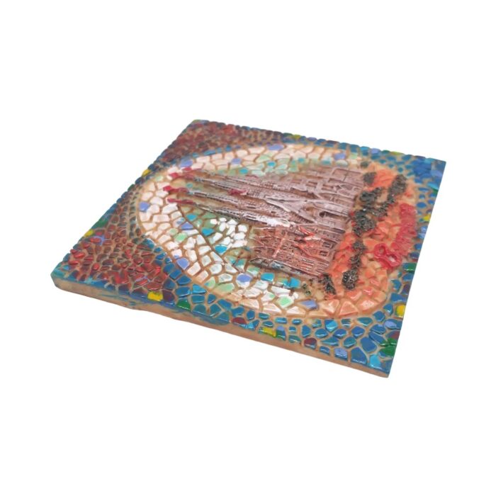 barcelona mosaic spain fridge magnet sagrada familia souvenir in gaudi style for fridge art