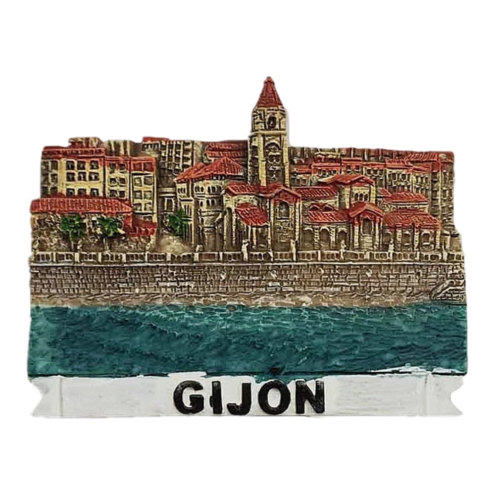 gijon spain fridge magnet coastal city scene travel souvenir & fridge landscape decor