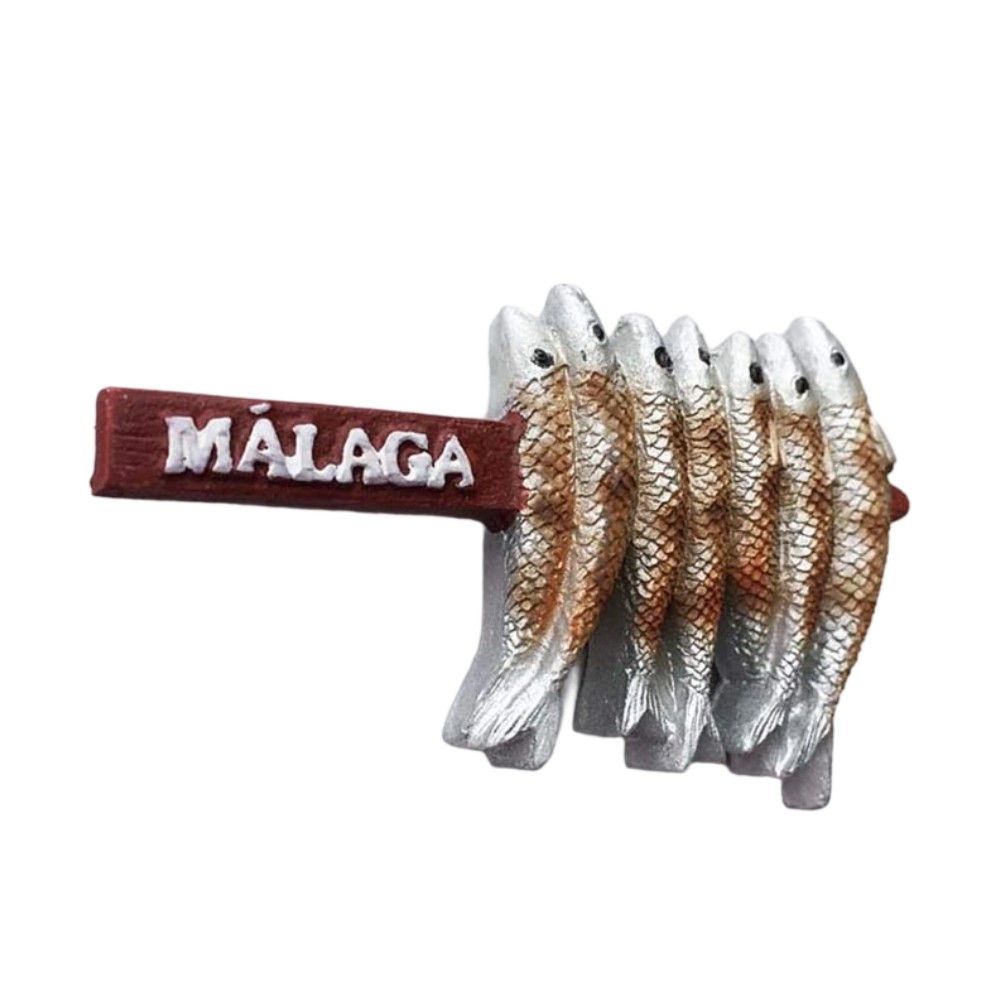malaga spain fridge magnet grilled sardines espetos souvenir for coastal cuisine & kitchen charm