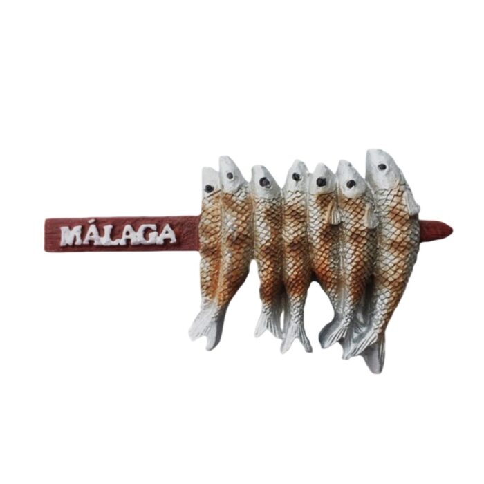 malaga spain fridge magnet grilled sardines espetos souvenir for coastal cuisine & kitchen charm