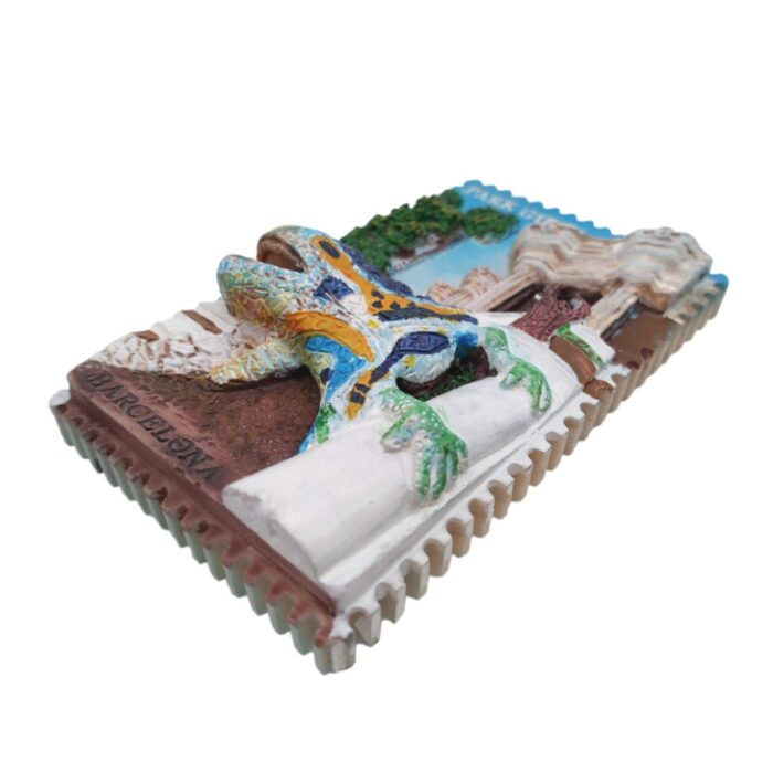 barcelona spain fridge magnet park güell dragon mosaic souvenir for gaudi architecture fans