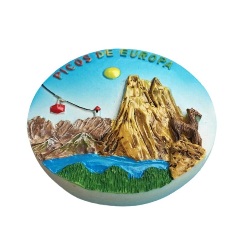 picos de europa spain fridge magnet mountain landscape round magnet for nature lovers & adventure decor