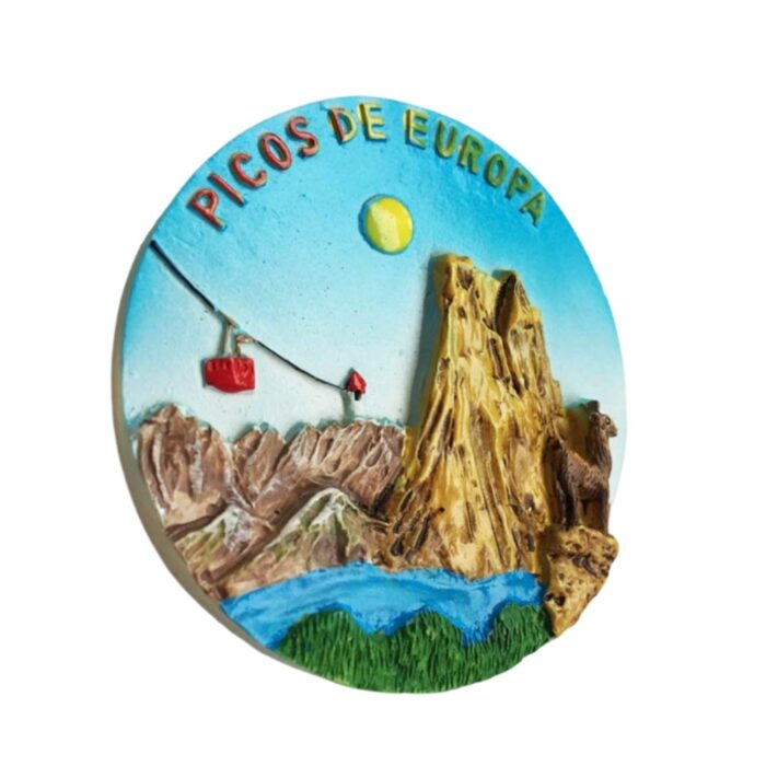 picos de europa spain fridge magnet mountain landscape round magnet for nature lovers & adventure decor