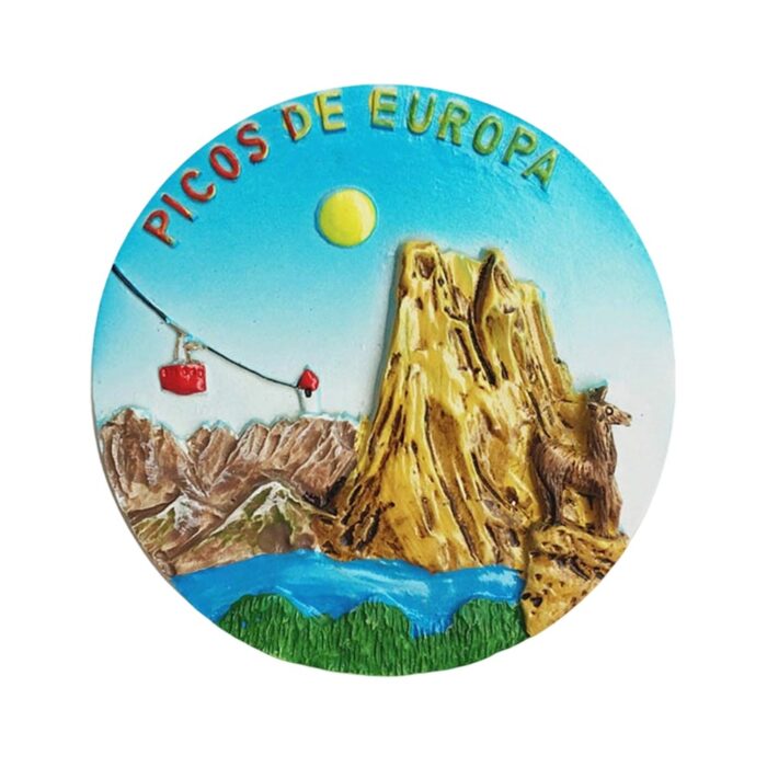 picos de europa spain fridge magnet mountain landscape round magnet for nature lovers & adventure decor